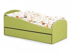 Кровать мягкая с ящиком Letmo рогожка авокадо