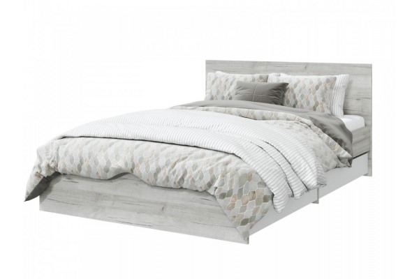 Кровать с ящиками Лори 1200 дуб серый