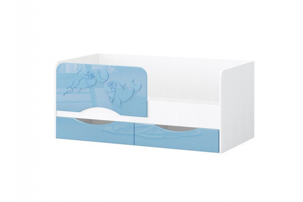 Кровать Дельфин-2 МДФ 1,6 фасад 3D Голубой